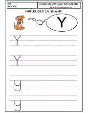 okul öncesi harfler çizgi çalışmaları y harfi